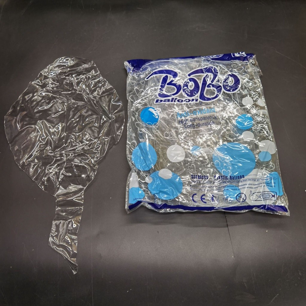 24 Inch - 1 pcs Balon Bobo BIRU STRETCH Sudah Ditarik PVC Bening Bahan Buket Bunga Florist Gift Hadi