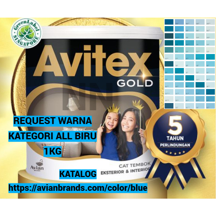CAT TEMBOK AVITEX GOLD 1KG REQUEST WARNA BIRU AVITEX GOLD CAT DINDING CAT EXTERIOR CAT INTERIOR