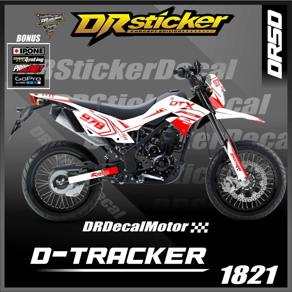 Decal dtracker klx d-tracker stiker decal custom stiker motor d tracker desain grafis aksesoris kawa