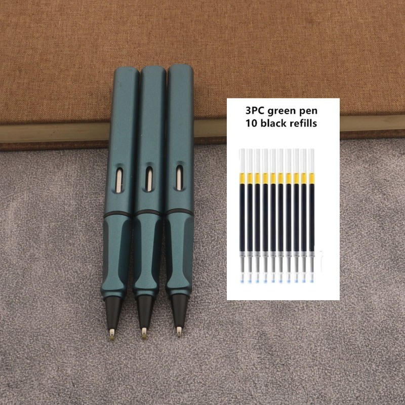 

3PC/10PC Pen Refills Roller Ball Pen Plastic Ink Pen Matte Green Signature Stationery Office School Supplies Writing Gift