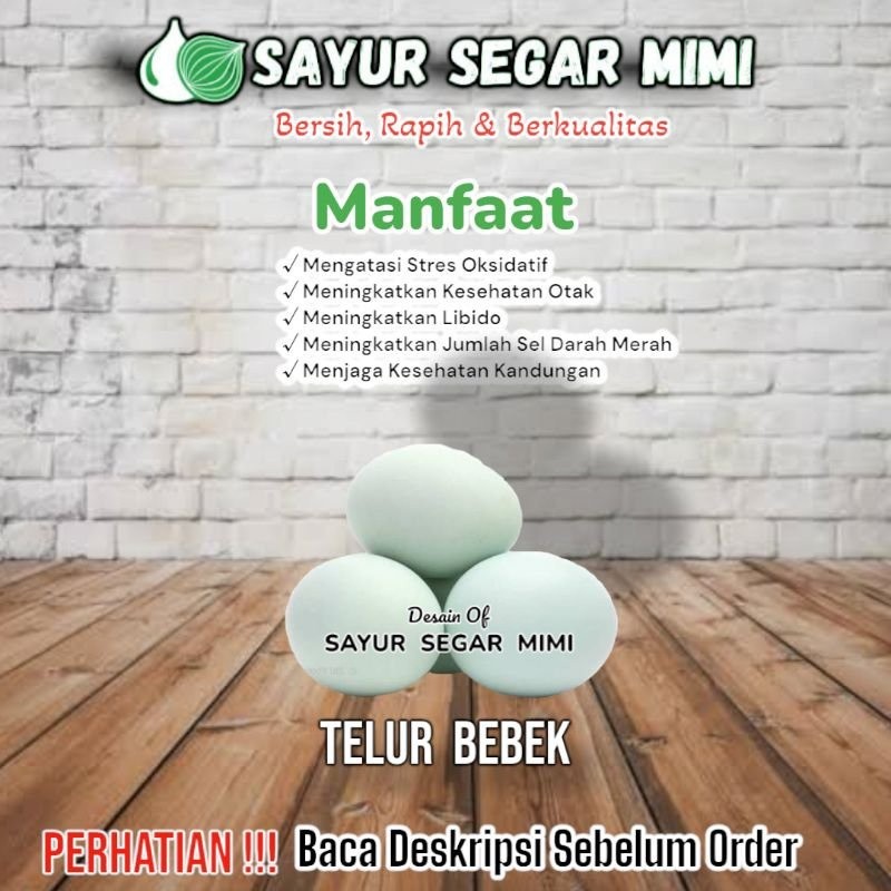 

Telur Bebek isi 10Butir /Cup - Sayur Palembang