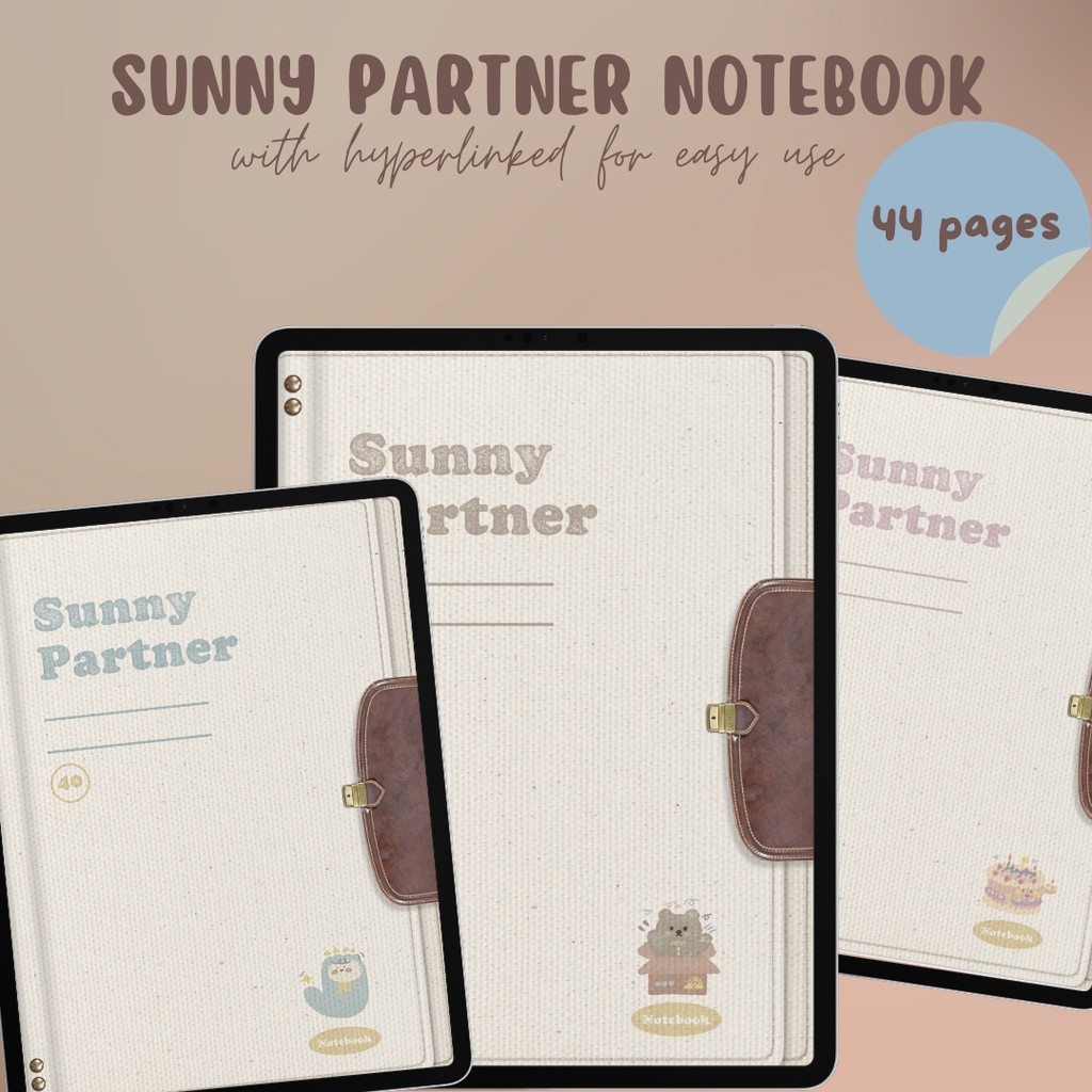 

Digital Notebook cutes for ipad laptop handphone --- Sunny Partner Notebook