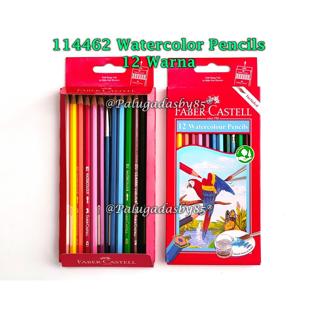 

(1 Set) GROSIR Pensil Warna FABER-CASTELL 114462 Watercolor 12W Panjang / Pensil Warna Cat Air Faber