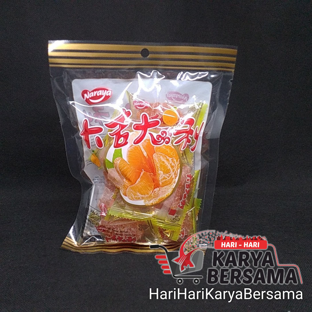 

PERMEN LUNAK PERMEN NARAYA MANDARIN ORANGE JELLY CANDY 200GR