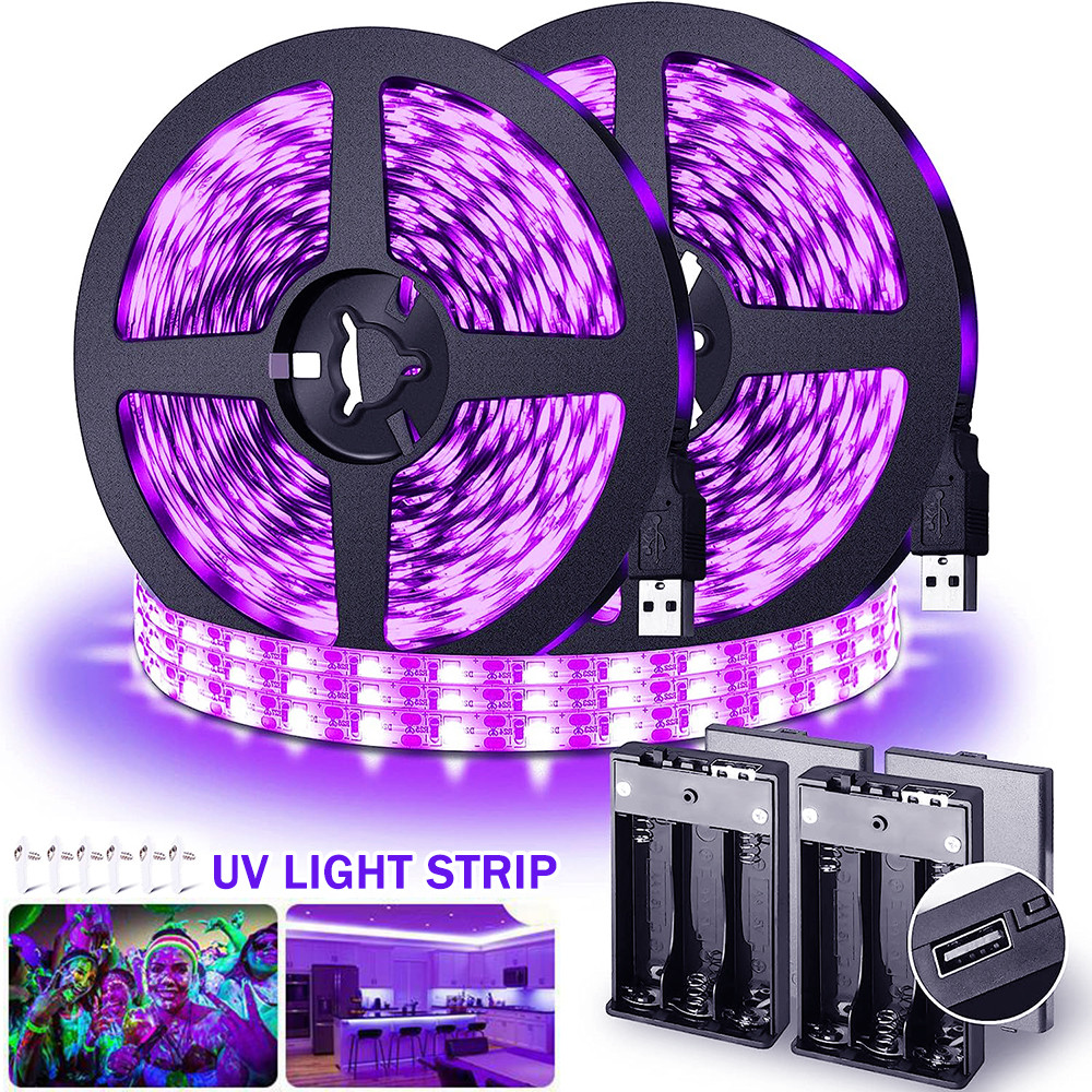 UV Black Light LED Strip 385-400nm USB UV Led Light Strip Blacklight Lamp for Bedroom Tapestry Poste