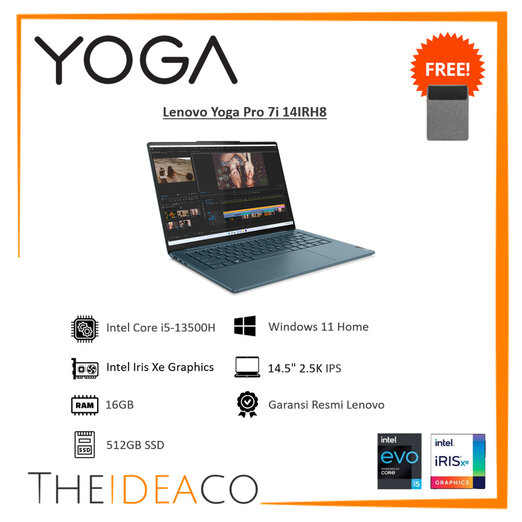 Lenovo Yoga Pro 7i 14IRH8 09ID i5-13500H 16GB 512GB SSD Win11Home Evo