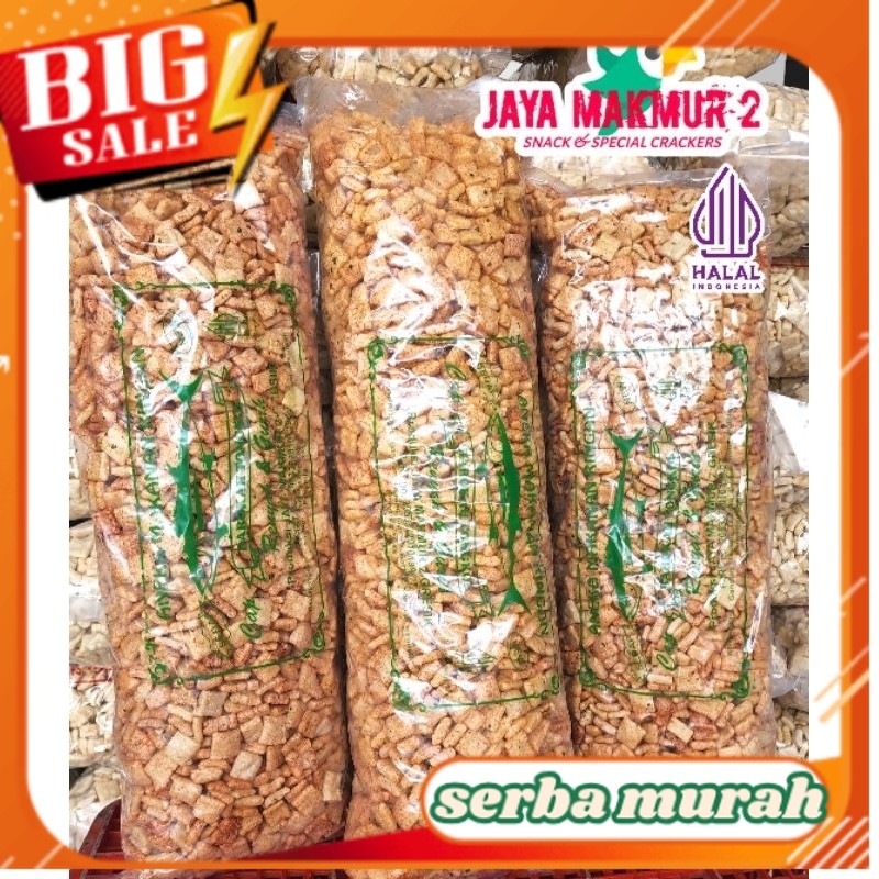 

1ball kerupuk tahu kotak pedas daun jeruk (1kg) camilan medan