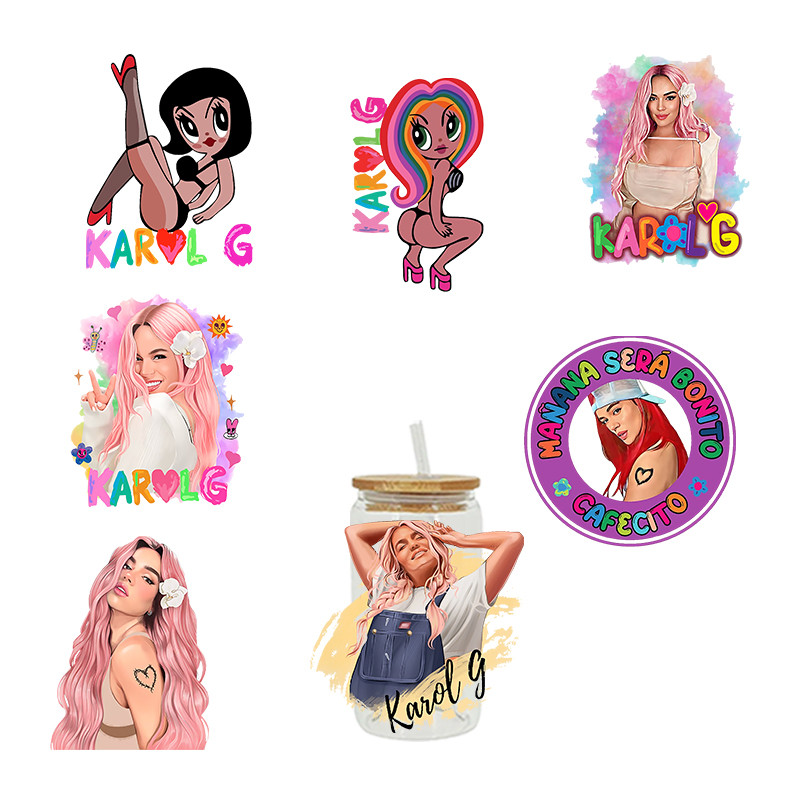 

Karol G Uv Dtf Libbey Cup Wrap Iron On Transfer For Glass Stickers 16oz D2072