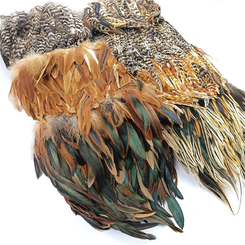 

1meter/Lot Natural Pheasant Feather Trims Fringe Rooster Feathers Peacock Pluma Ribbons for Crafts DIY Decor for Clothes Sewing