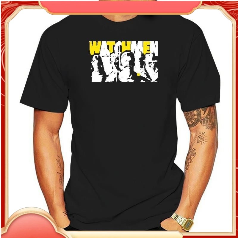 Kaos Pria Kaus karya seni The watchmen kaos putih hitam pria |H5OsAoC8|