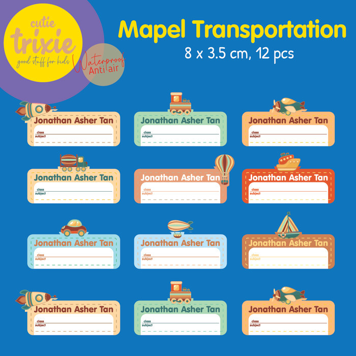

STICKER LABEL BUKU MATA PELAJARAN / MAPEL ANAK TRANSPORTATION