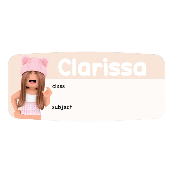 

Sticker Label Buku Mata Pelajaran Mapel Roblox Girl