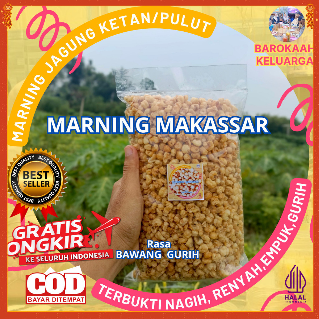 

MAKARONI MARNING JAGUNG SPESIAL/ MARNING JAGUNG SULTAN JAGUNG KETAN PULUT SEPEREMPAT KILOGRAM (250gr) GURIH BAWANG SUPER EMPUK RENYAH GURIH HARGA SPESIAL