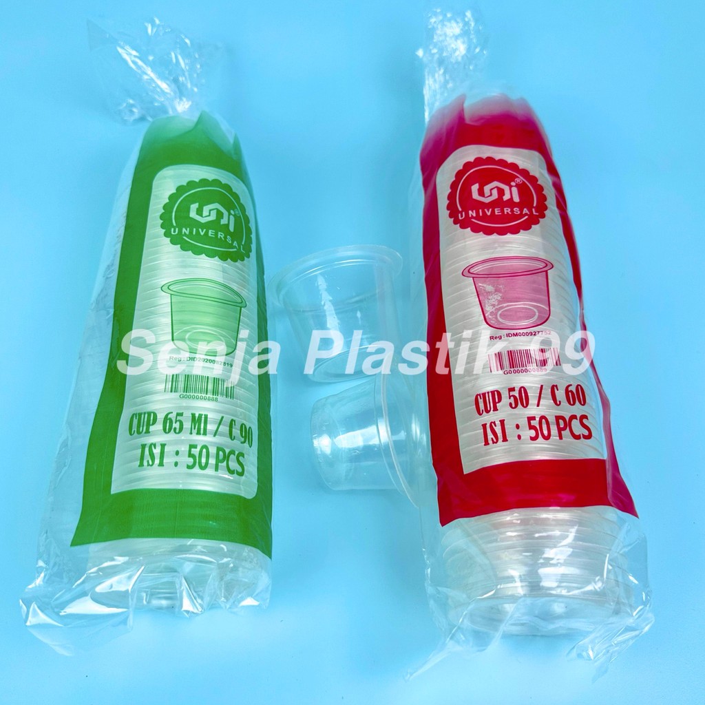 (ISI 50) GELAS PLASTIK 50ML 65ML / CUP AGAR JELLY PUDING KECIL 50 ML 65 ML