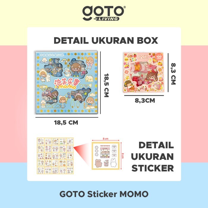 

Goto Momo Stiker Lucu Sticker Kartun Korea Motif Anti Air 100 Lembar