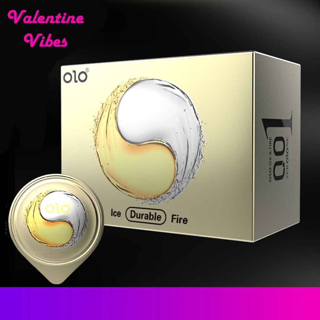 KONDOM OLO 0.01 PREMIUM ICE & FIRE SENSATION GOLD YINYANG CONDOM 001