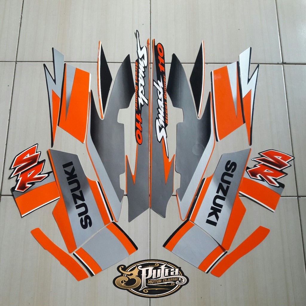 sticker striping motor Smash Sr 110 2005 orange