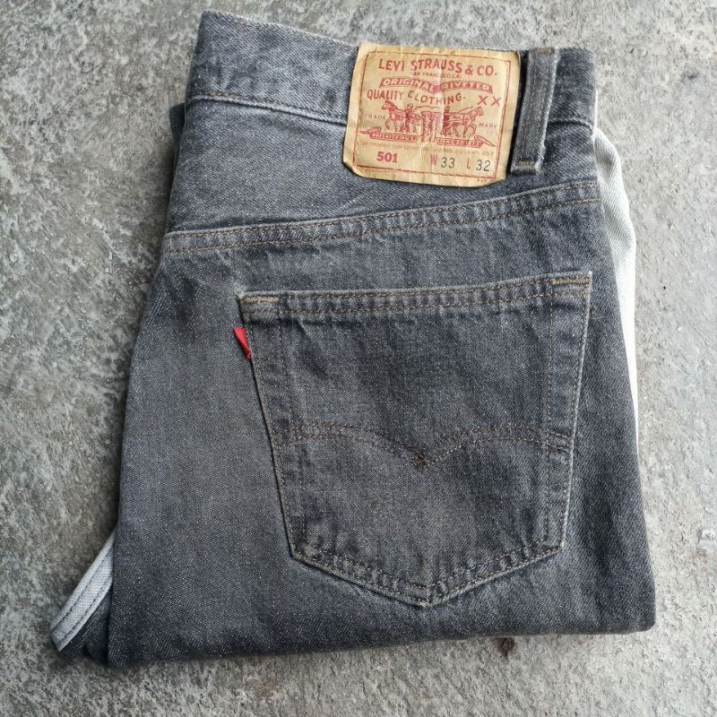 Celana Jeans Denim Second Bekas Branded Pl Levis 501 x Sunny Side up Size 30