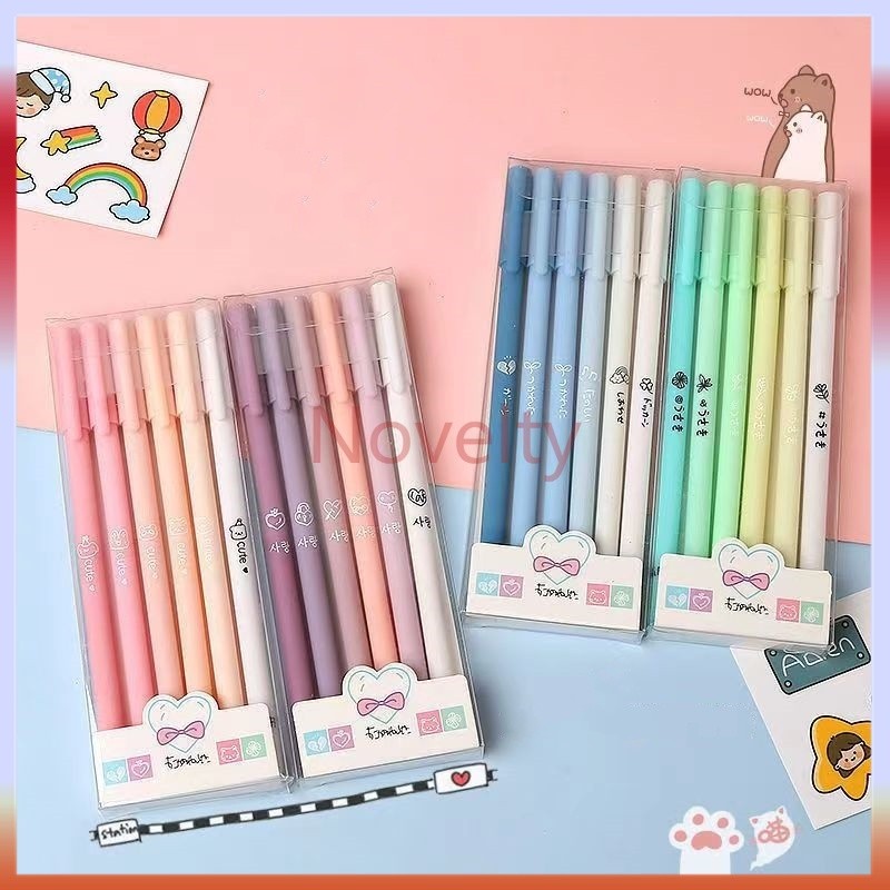 

Novelty Pena gel estetika Morandi 0.5mm/6 pena gel Pena cair seri Morandi