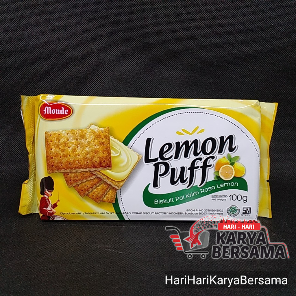 

MAKANAN RINGAN BISKUIT MONDE LEMON PUFF 100GR