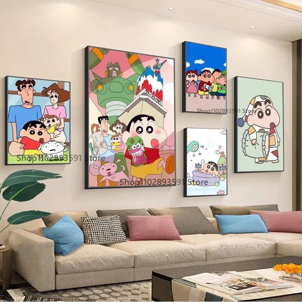 

1pc Crayon Shin-chan Poster Paper Print Home Bedroom Entrance Bar Cafe Art Painting Decoration