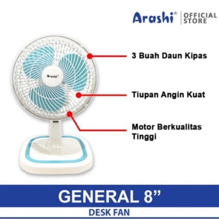 Arashi Kipas Angin Meja 8 Inch / Deskfan