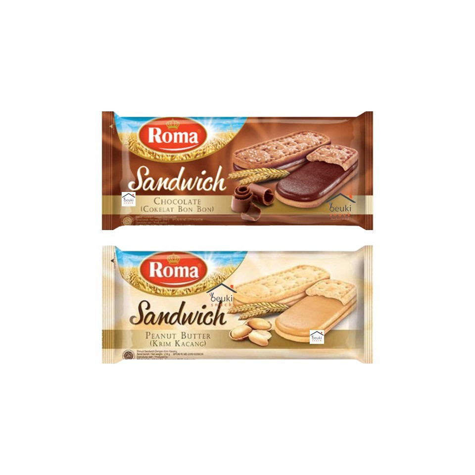 

❤ BEAUTY ❤ Roma Sandwich Cokelat / Peanut Butter Krim kacang 216 gr