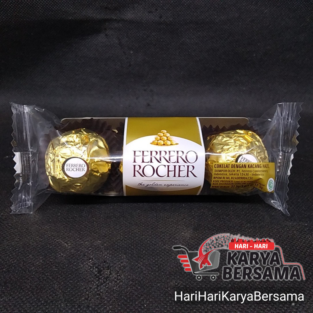 

MAKANAN RINGAN COKLAT FERRERO ROCHER ISI 3 PCS X 12.5GR