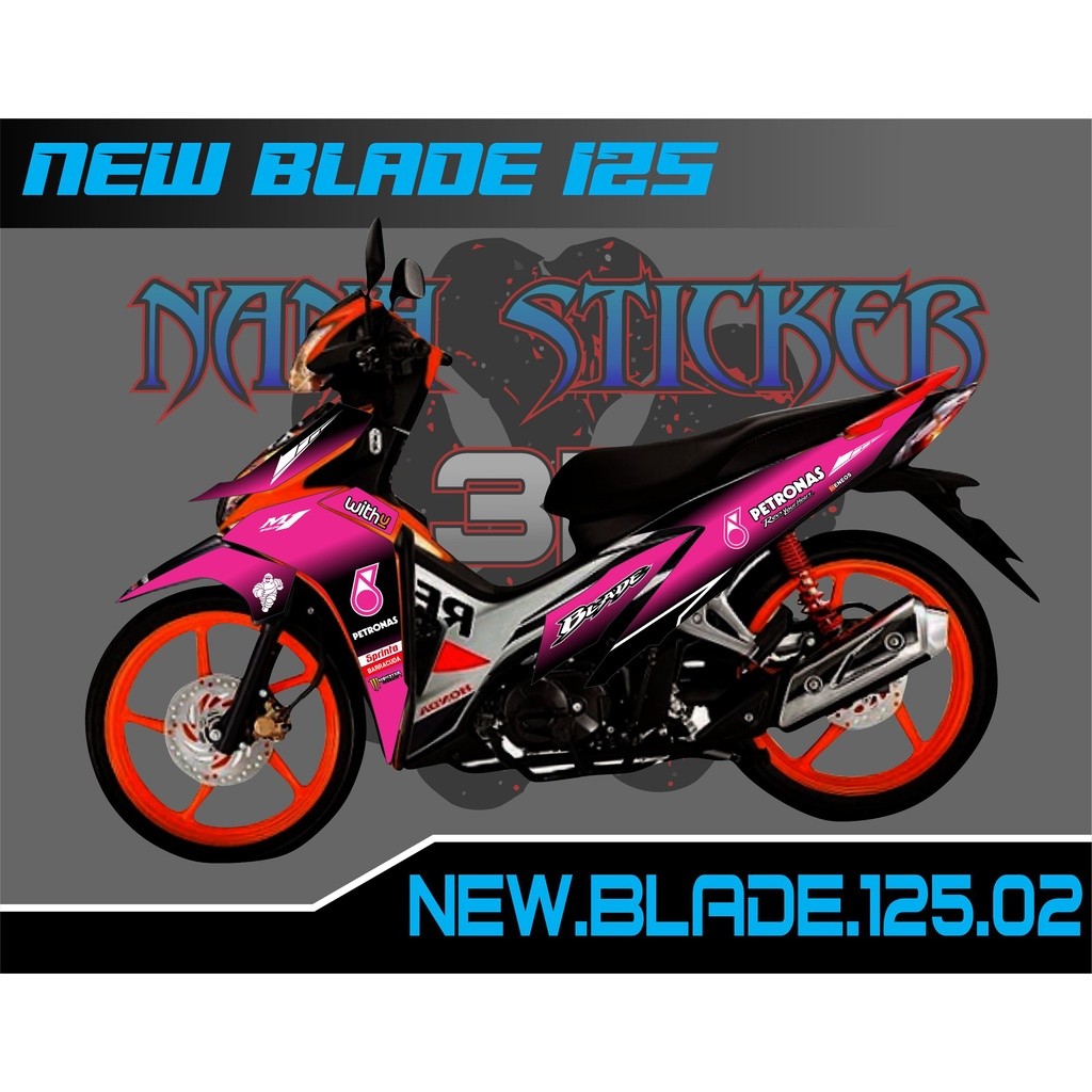 STRIPING VARIASI NEW BLADE 125 PETRONAS - Sticker Striping Variasi List Honda NEW BLADE CODE 02