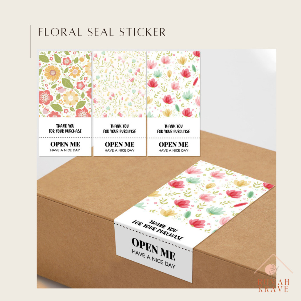 

RUMAH KRAVE - Floral Seal Sticker Small Business Olshop