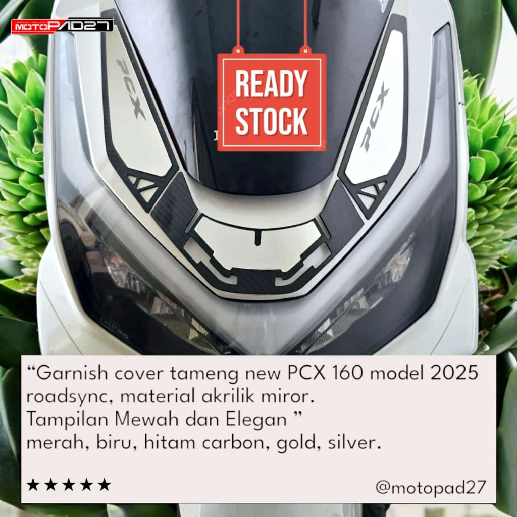 Garnis Tameng Body Depan PCX 160 2025 Roadsync Bahan Kaca Akrilik  pcx