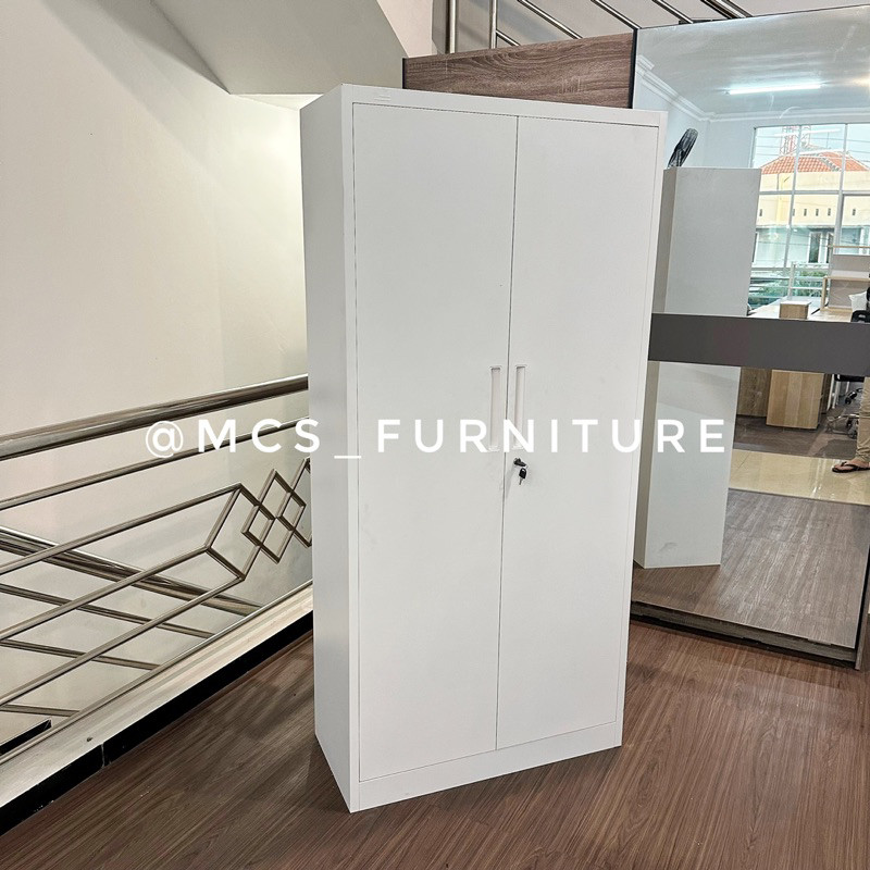 Lemari Besi Sliding Motif Marble Gantungan Gamis Banyak Sap Mebel Furniture Semarang