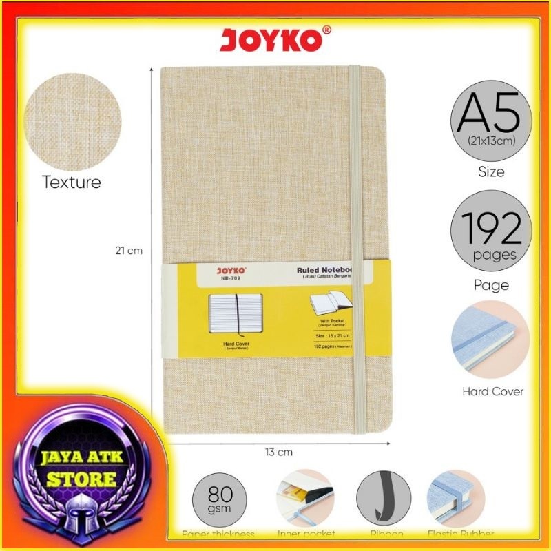 

Notebook A5 NB 709 Soft Color Hard Cover Kain Buku Catatan Bergaris 80 Gsm 192 hal