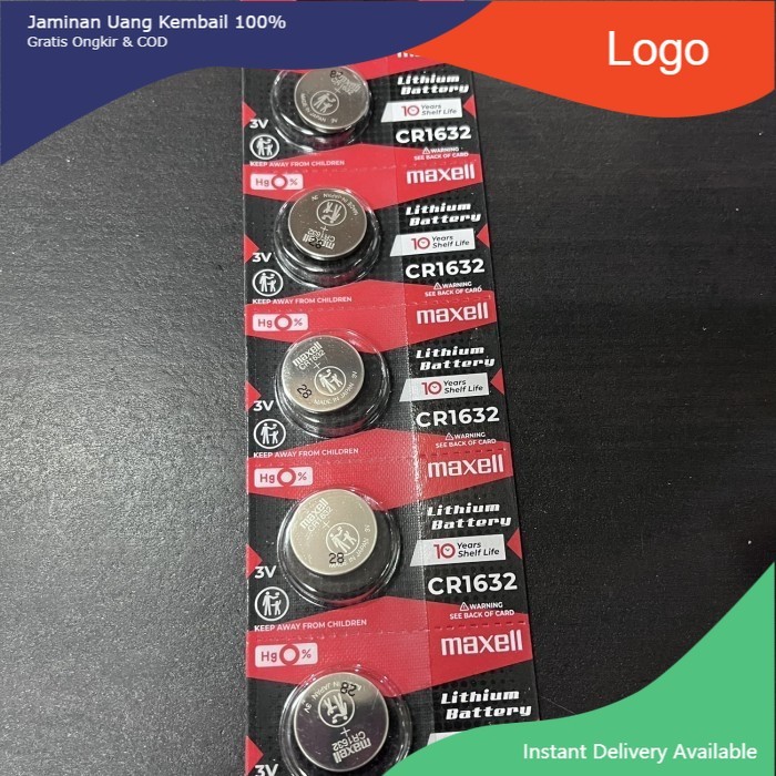Baterai remote remot mobil maxell cr1632 3V 5pcs 1 strip - Panasonic Tasya_Variasi_Mobil