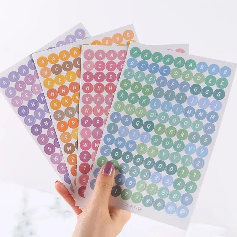 

4 Sheets Kawaii Alphabet Letter Sticker Korean Stationery DIY Scrapbooking Planner Notebook Journal Decoration Office Supplies