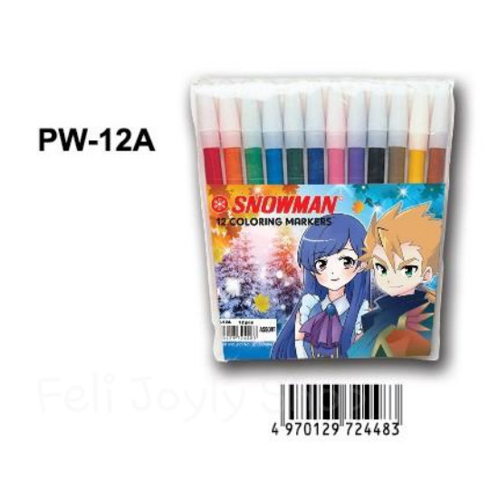 

[New Arrival] Spidol Snowman 12 warna PW-12A (12 set)