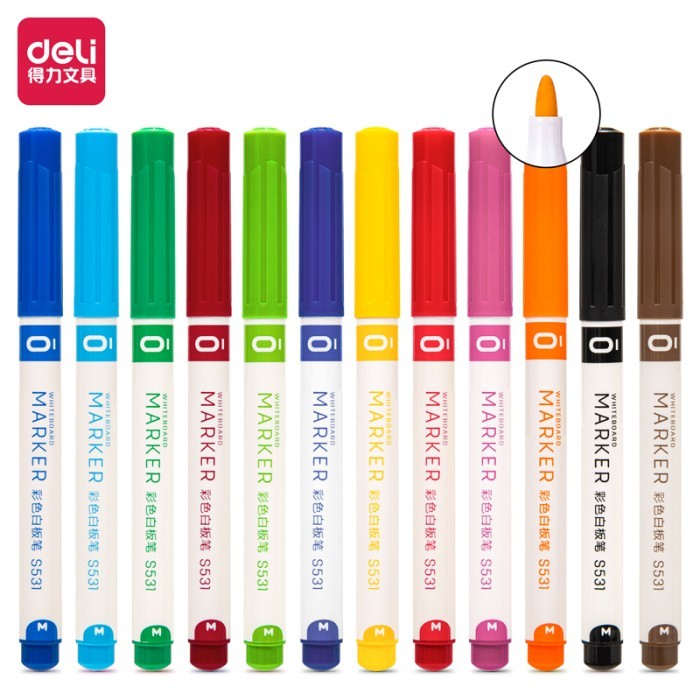 

[New Arrival] Deli Coloring Marker Spidol Warna Peralatan Menggambar 12Warna S531