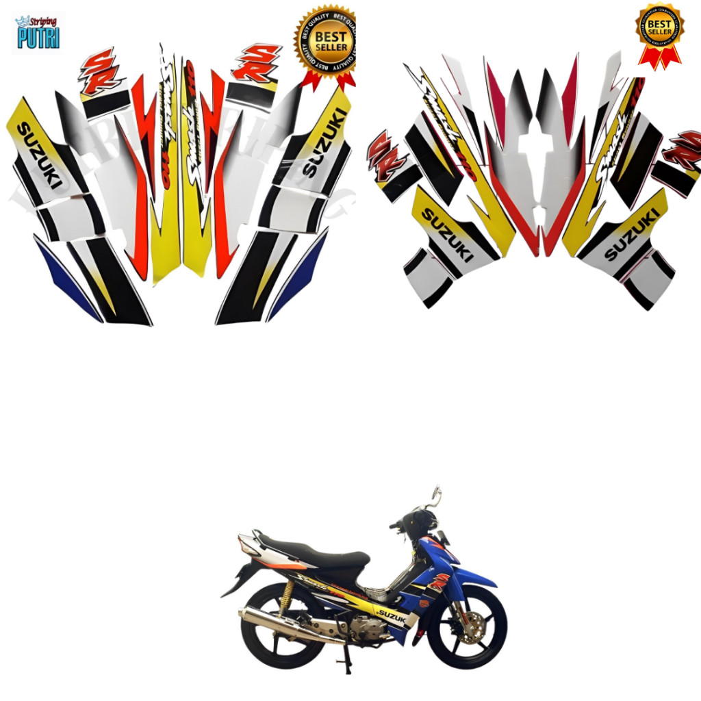 STIKER STRIPING STANDART ORI SUZUKI SMASH 110 2005 TERMURAH DAN TERLARIS