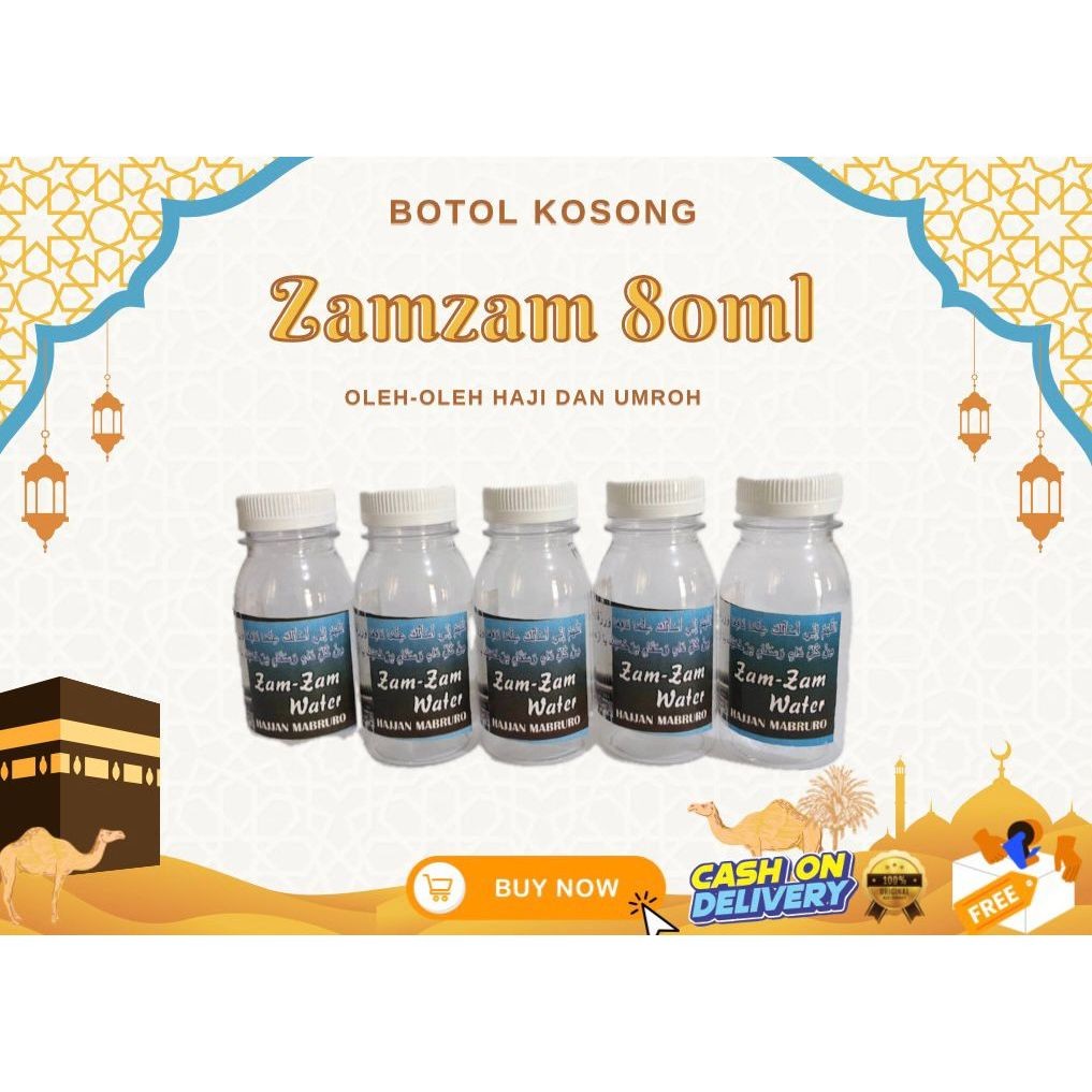 

BOTOL ZAMZAM KOSONG 80ml 1 pack isi 25pcs | oleh oleh haji & umroh