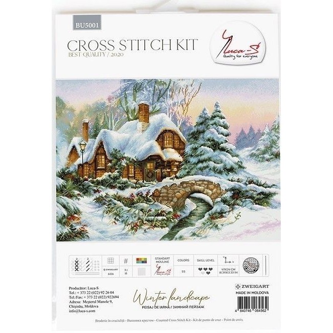 

Cross stitch Kit 14CT 18CT 25CT Canvas Cross Stitch DIY Embroidery Se Threads Luca s BU5001 Winter Scenery 70-54