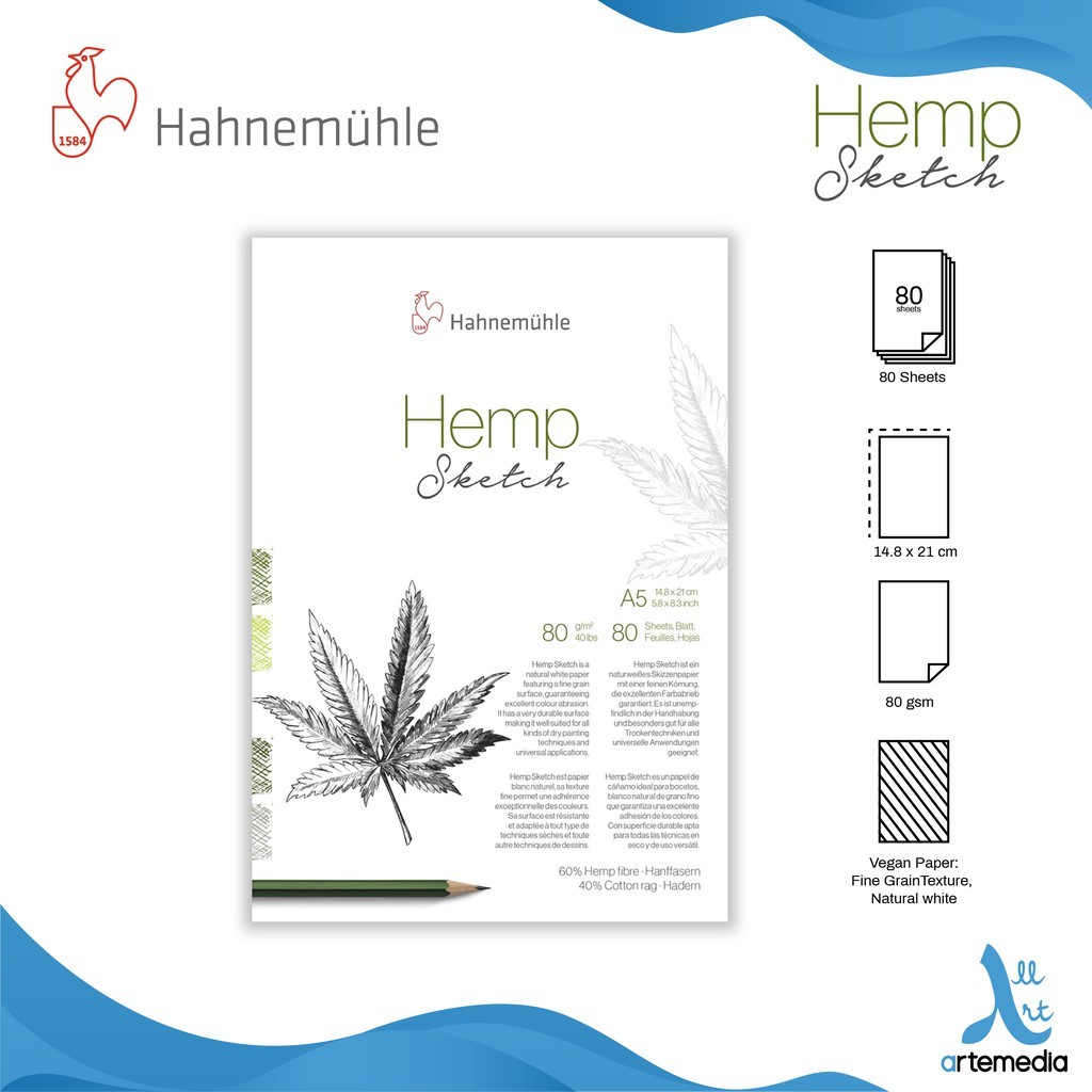 

Gramedia Surabaya - Hahnemuhle Hemp Sketch A5 Drawing Paper Pad