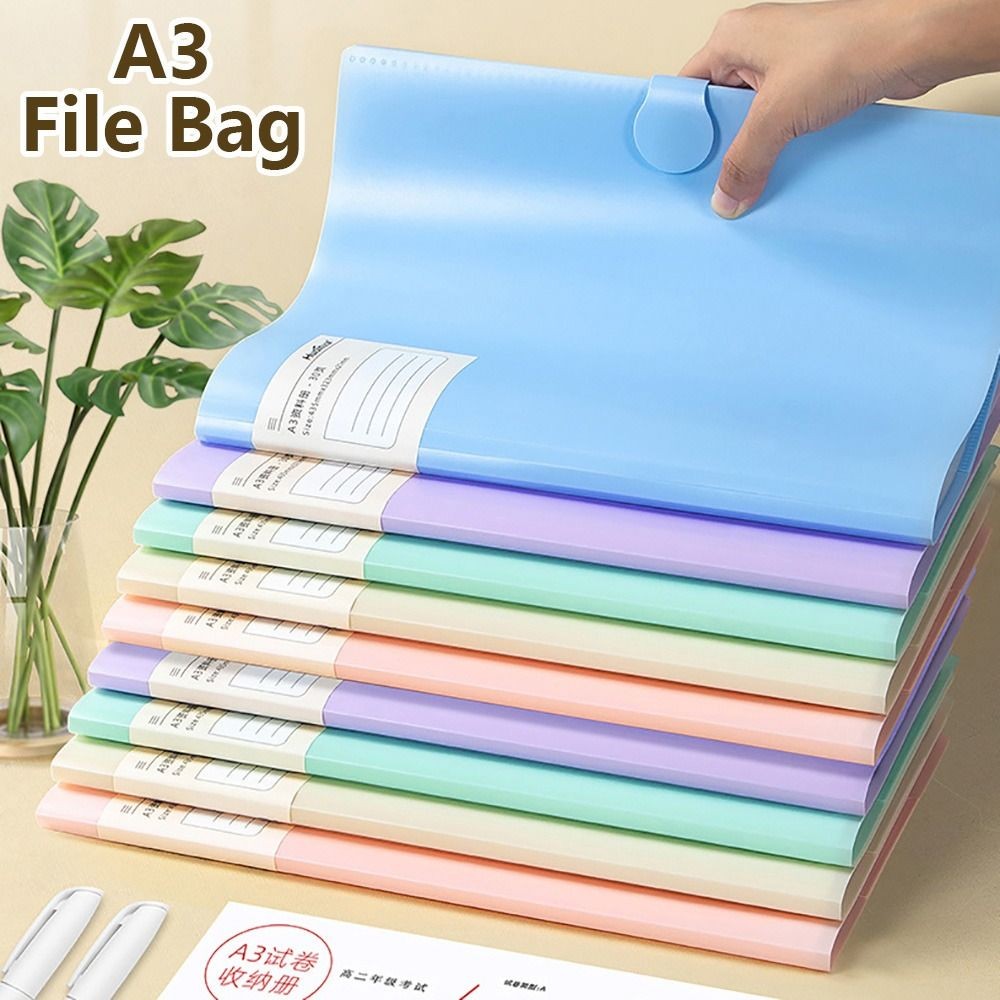 

Thickened Large Capacity A3 File Folder Waterproof 20/30/40 Pages Test Paper Storage Booklet Dirtyproof Document Bag Gift