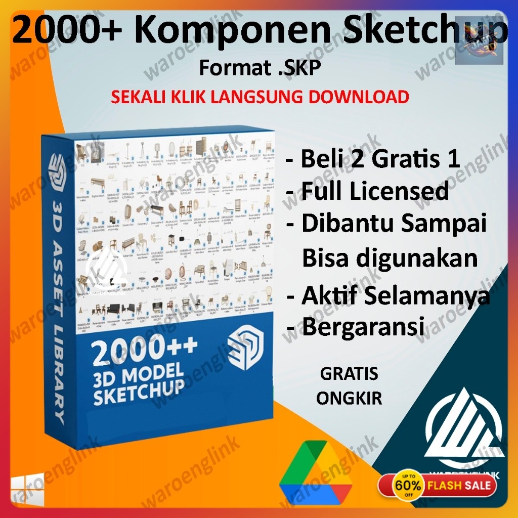 [wl] 2000++ Library sketchup komponen sketchup INCLUDE VERSI TERBARU