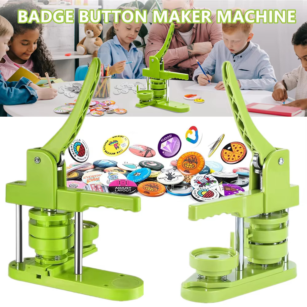 

DCBADGE Mesin Press Pin Bros Peniti Bulat Rotating Button Maker - DC-109