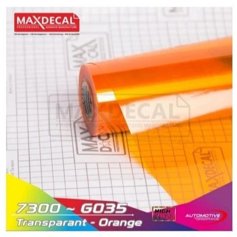 Stiker Skotlet Motor Sticker Scotlet Lampu Transparan Maxdecal Warna Orange 7300 G035