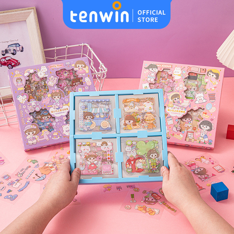 

Stiker 2D Cute Stiker Momo lucu box 1 box isi 100 pcs/berbeda Sticker Glitter