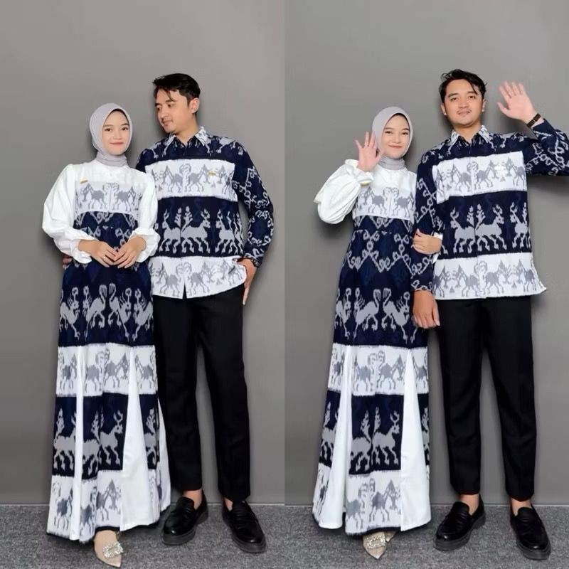 BAJU TENUN COUPLE KINANTI, SET COUPLE LEBARAN, BAJU KONDANGAN, COUPLE KONDANGAN, BAJU LEBARAN