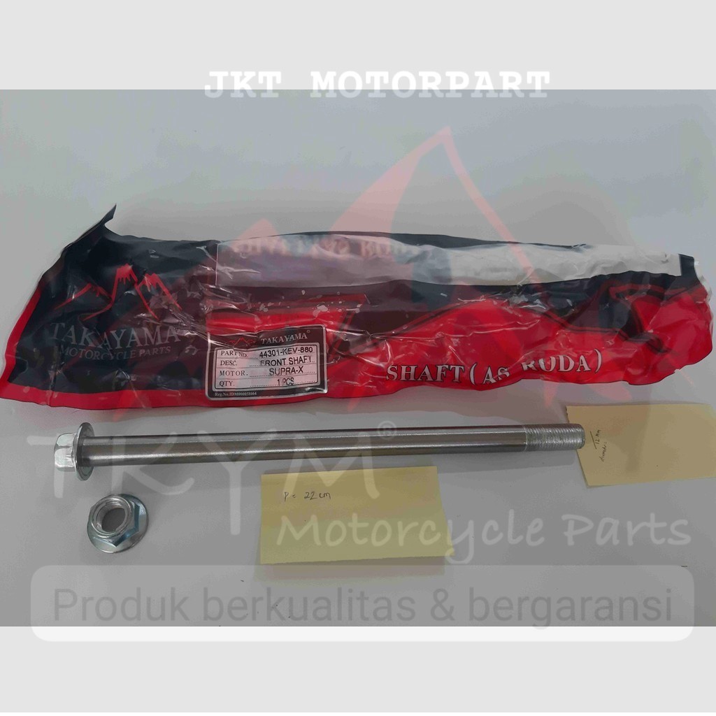 As Roda Depan+Mur (New) HONDA SUPRA-X GL-Pro/Beat20/Vixion/ Var125/Var150 [44301-KEV-880] ORISINIL T