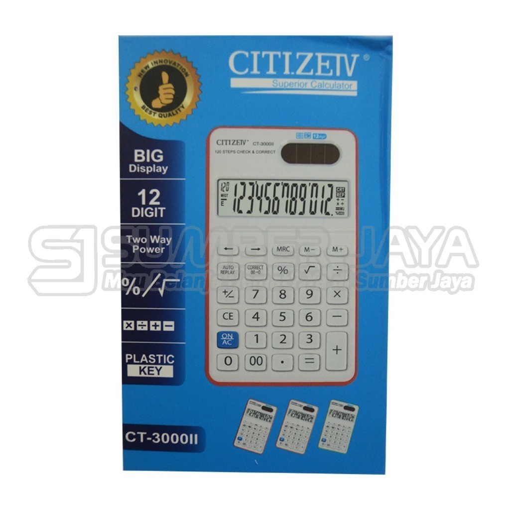

Kalkulator Calculator CITIZEIV CT-3000II 3000 II 12 Digits