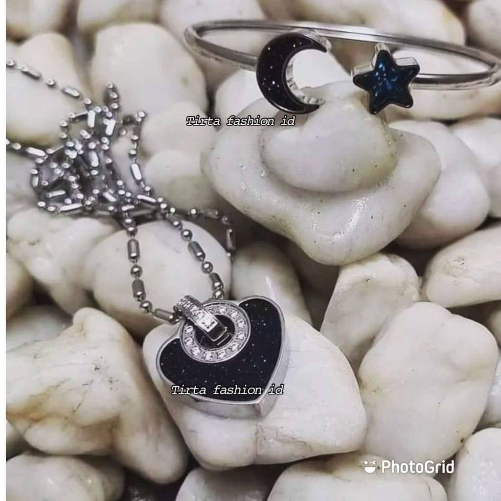 1 Set Kalung Kesehatan Germanium/Gelang Model HELLO KITTY/ Kalung Kesehatan Quantum Pendant Permata 